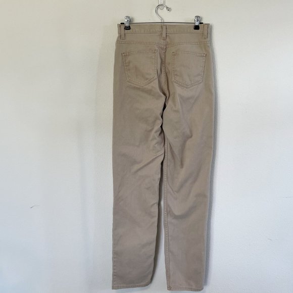 LL Bean Jeans Womens Size 6 Tall 6T Tan Beige Denim Straight Cotton Pants 0YQ95 - Picture 2 of 12